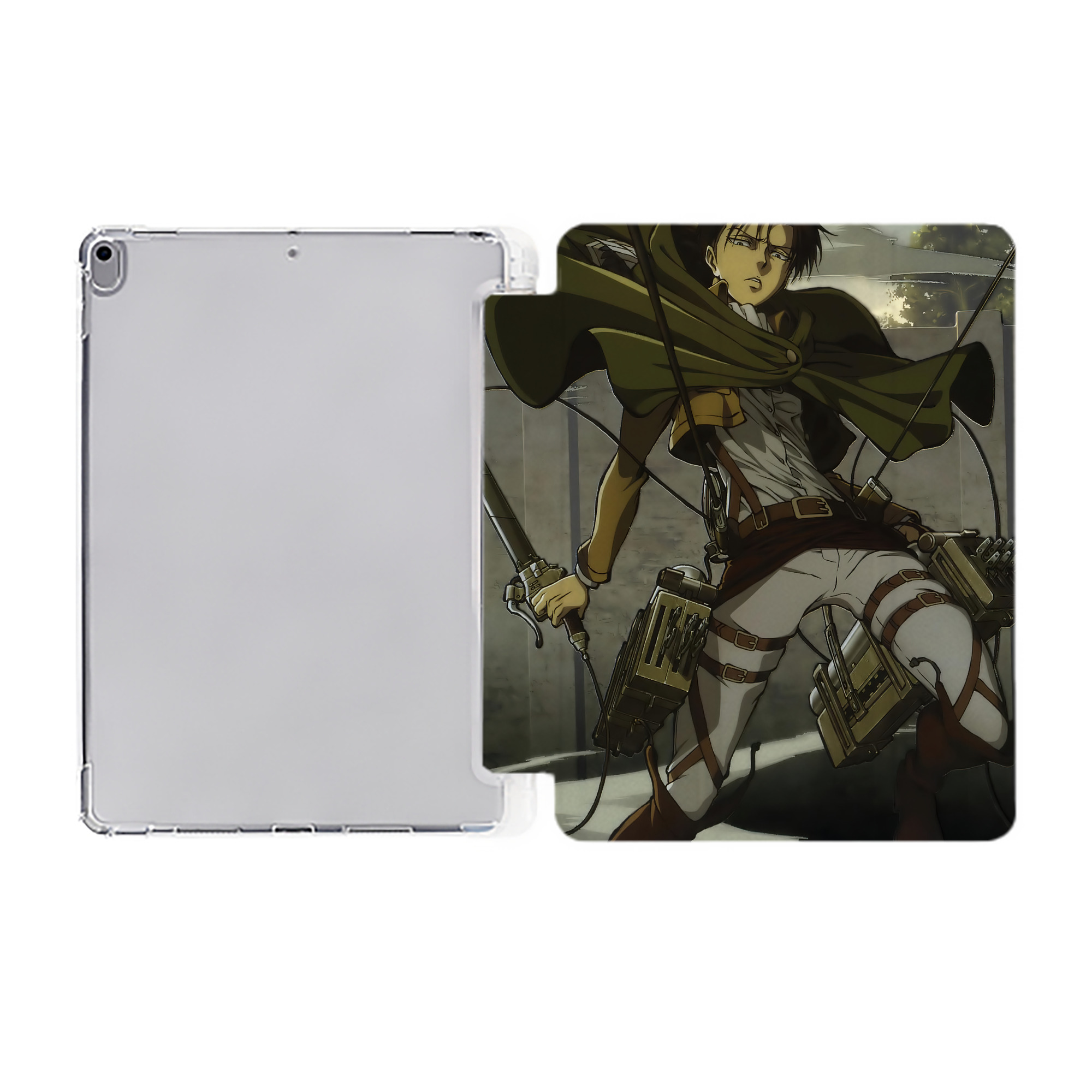 （画像用） 進撃の巨人 Attack on Titan IPad ケース ペン収納付き 三つ折りスタンド PUレザー×シリコン 対応機種9.5/10.5/10.9インチ